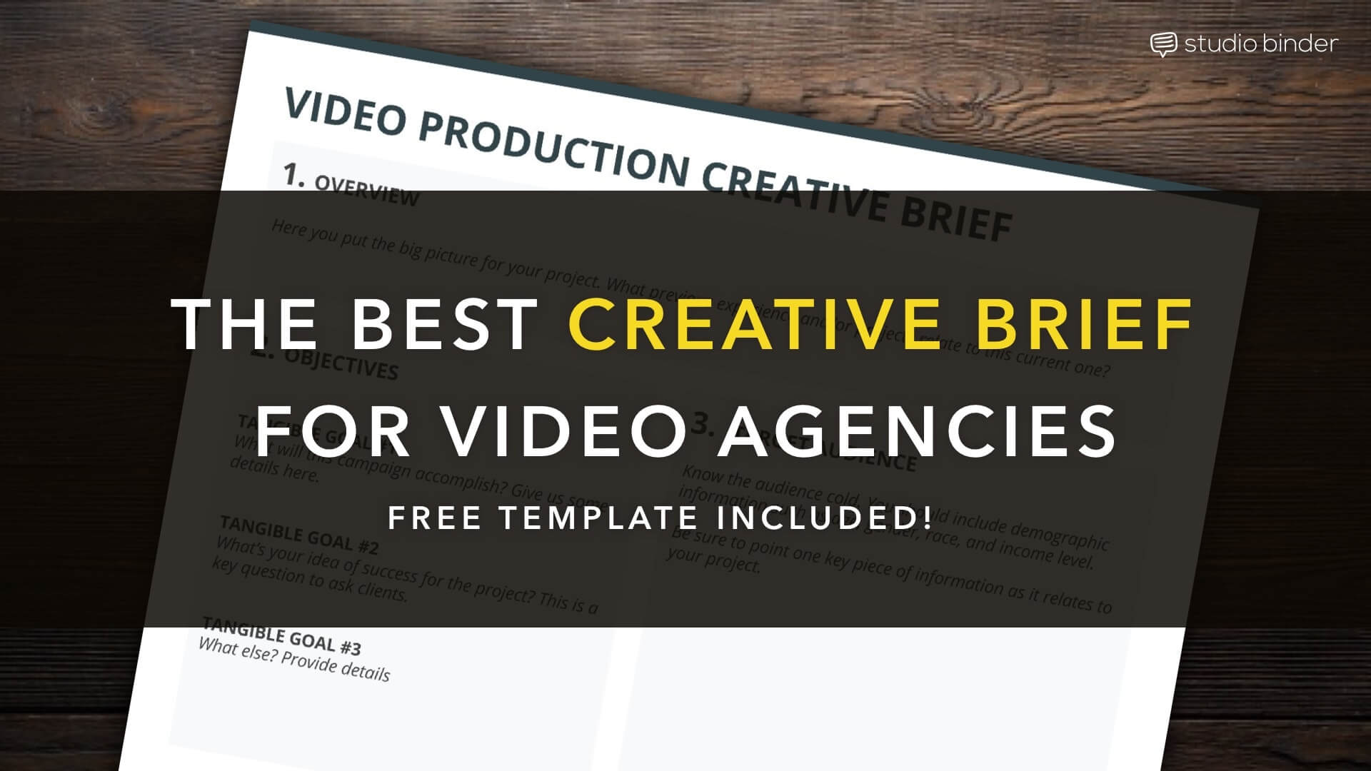The Best Creative Brief Template For Video Agencies - Free Creative Brief Template Download - StudioBinder@1.5x