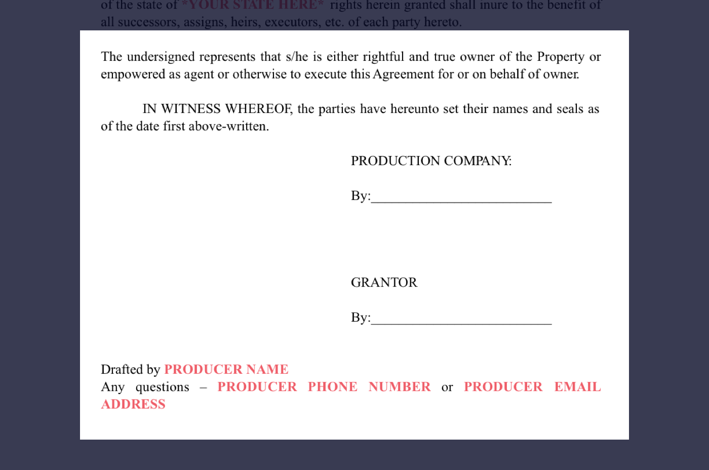 How to Secure Film Locations - Location Release Form