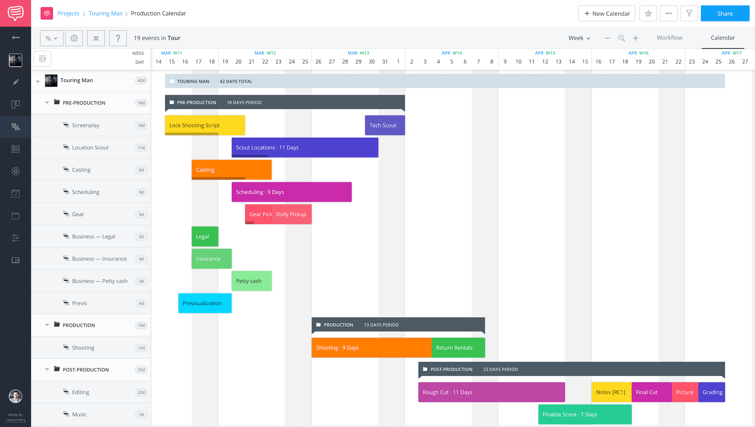 Production Calendar - Project Management - StudioBinder